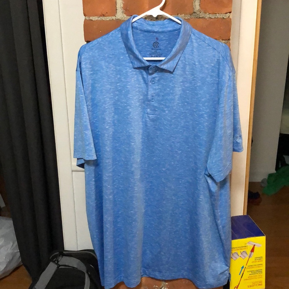Champion light blue heather athletic polo